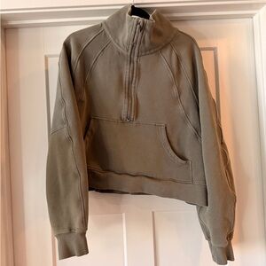 Lululemon Athletica Olive Green Half-Zip Pullover